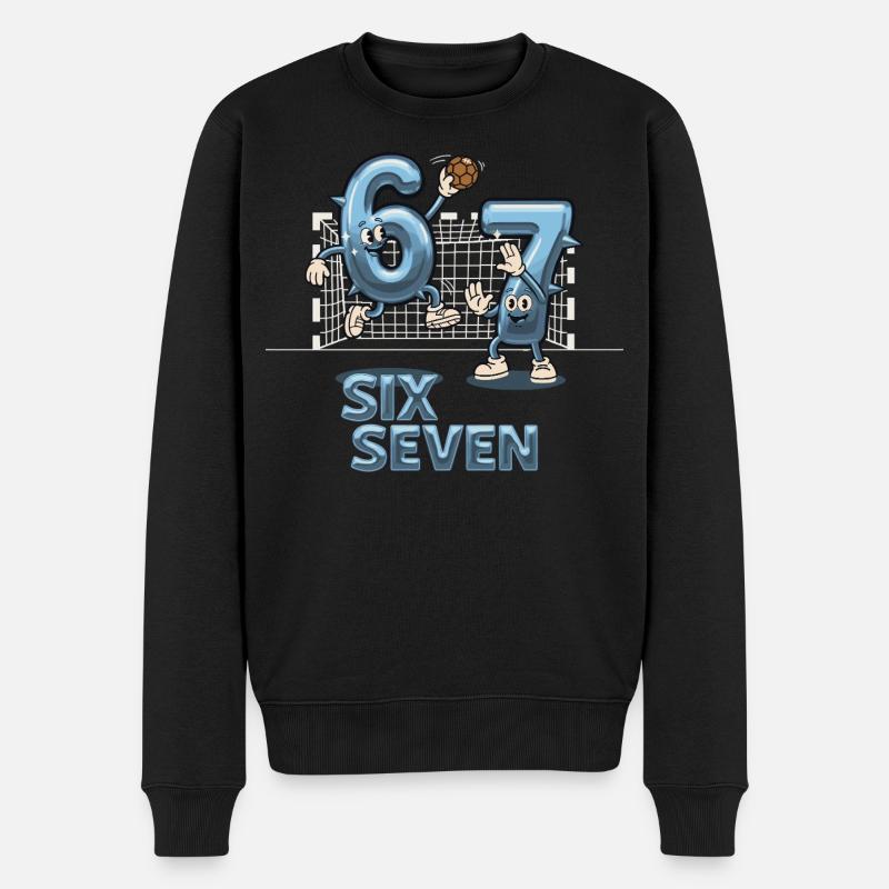 67 Six Seven Y3K Handball Geschenk - Männer Premium Bio Pullover - Schwarz