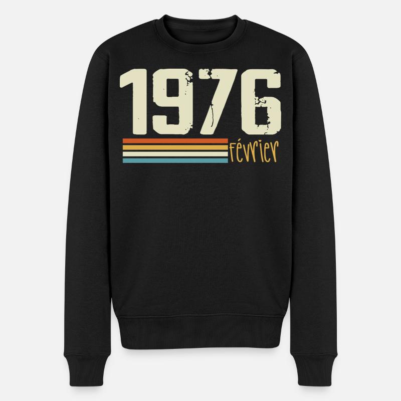 Februar 1976 – Februar 1976 Jubiläum 1976 - Männer Premium Bio Pullover - Schwarz