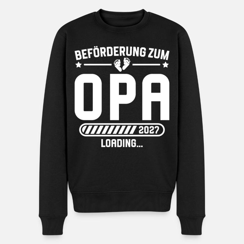 Werdender Opa 2027 Beförderung Schwangerschaft - Männer Premium Bio Pullover - Schwarz