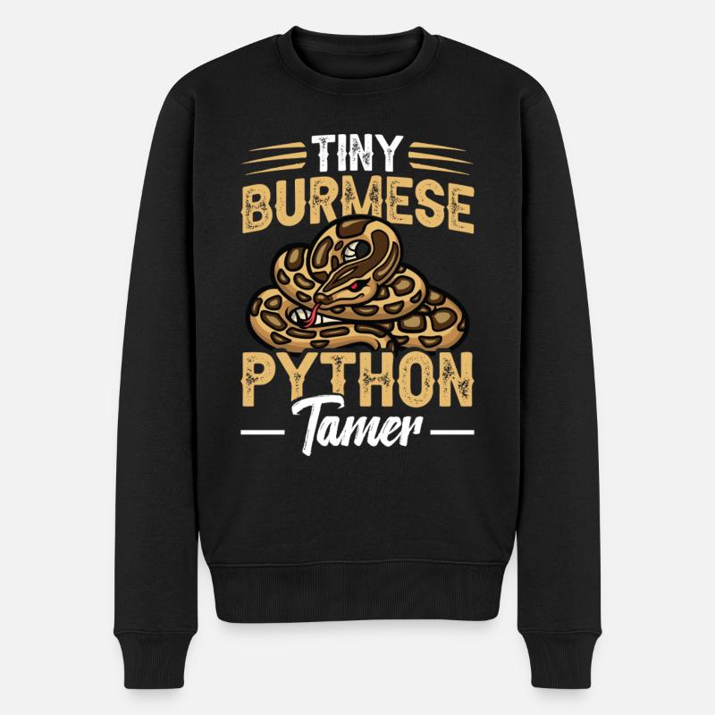 Python-Tamer-Schlangen-Terrarium-Reptilienhüter - Männer Premium Bio Pullover - Schwarz