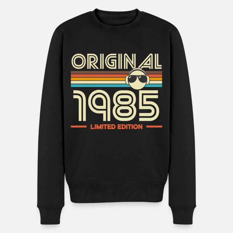 Retro-Edition 1985 - Männer Premium Bio Pullover - Schwarz