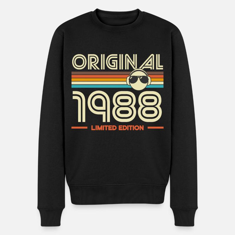 Originale Retro-Edition von 1988 - Männer Premium Bio Pullover - Schwarz