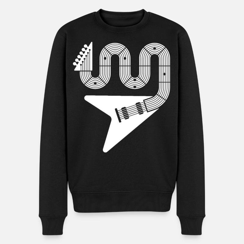 Guitare électrique abstraite - Pull Premium bio Homme - noir