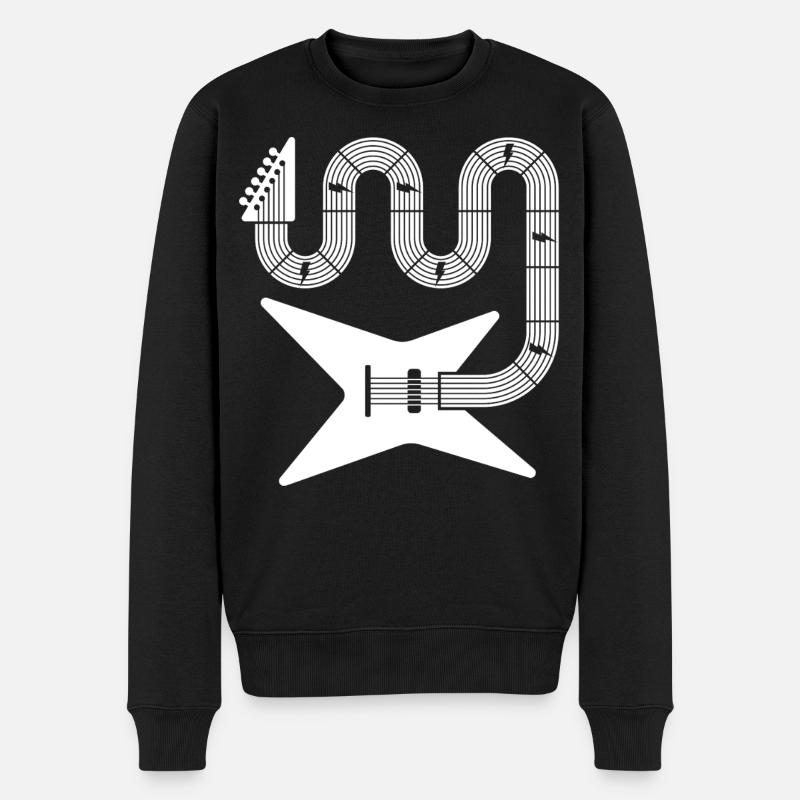 Guitare électrique abstraite - Pull Premium bio Homme - noir