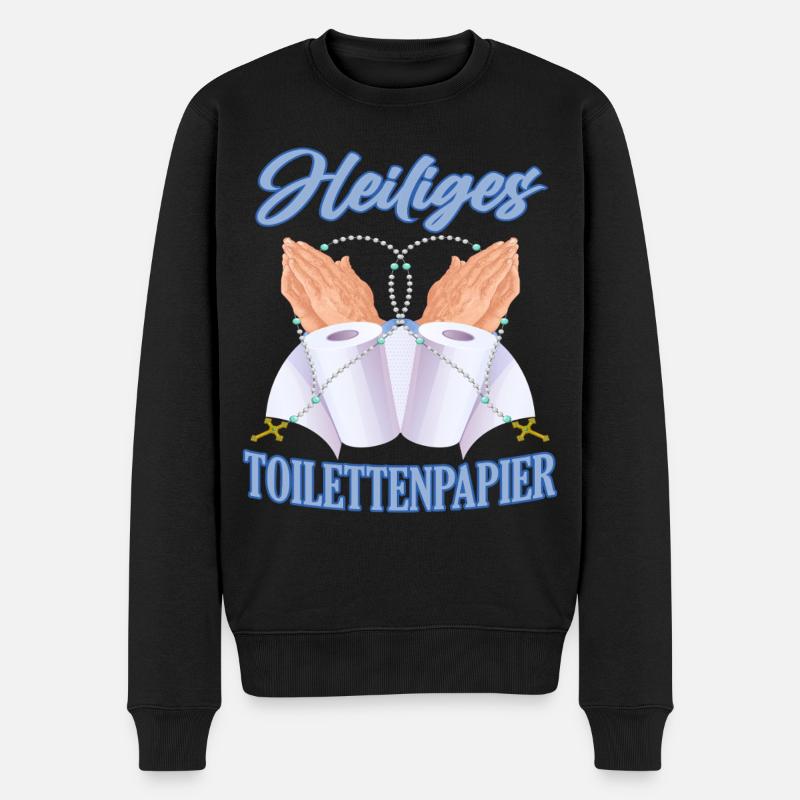 Heiliges Toilettenpapier - Männer Premium Bio Pullover - Schwarz