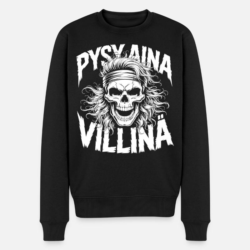 Wildschädel-Design - Männer Premium Bio Pullover - Schwarz