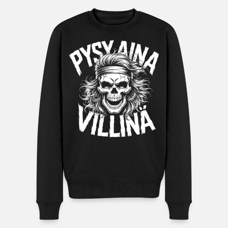 Conception du crâne sauvage - Pull Premium bio Homme - noir