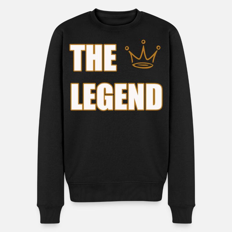 THE LEGEND – Bold Iconic Statement Design - Männer Premium Bio Pullover - Schwarz