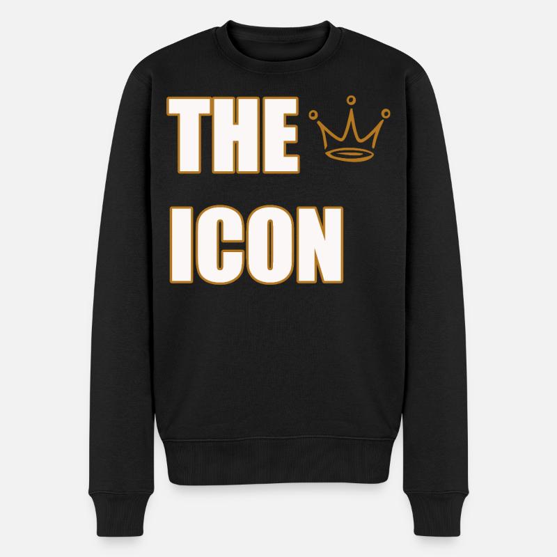 THE ICON – Bold Legendary Statement Design - Männer Premium Bio Pullover - Schwarz