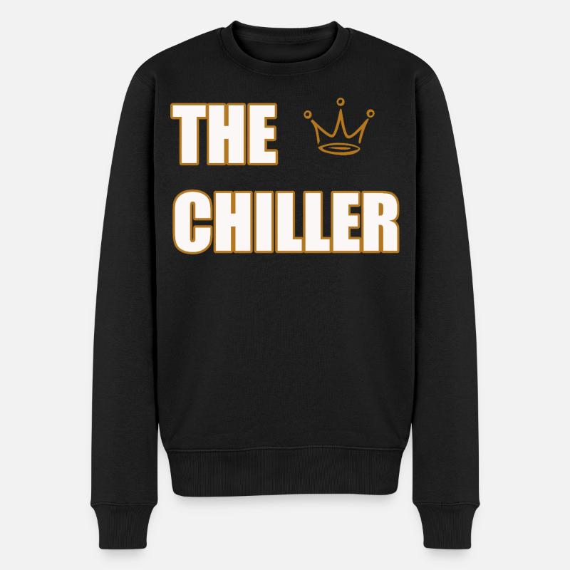 THE CHILLER – Cool & Minimal Statement Design - Männer Premium Bio Pullover - Schwarz