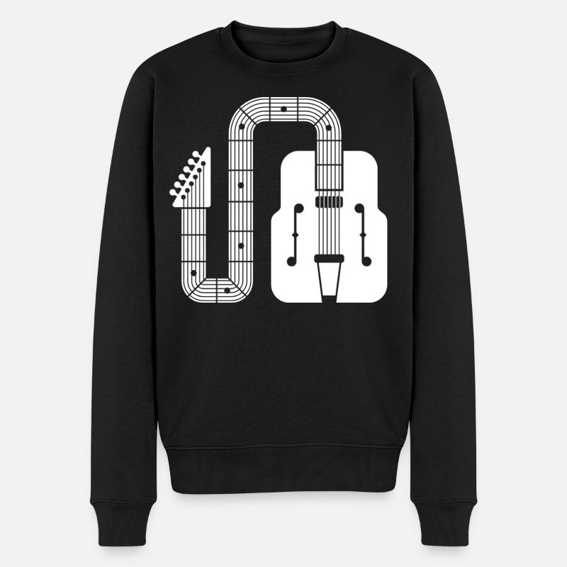Forme abstraite Guitare rétro - Pull Premium bio Homme - noir