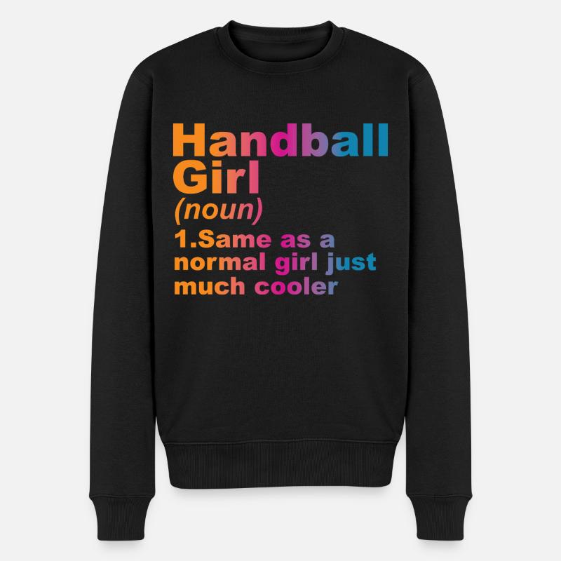Handball Spielerin - Männer Premium Bio Pullover - Schwarz