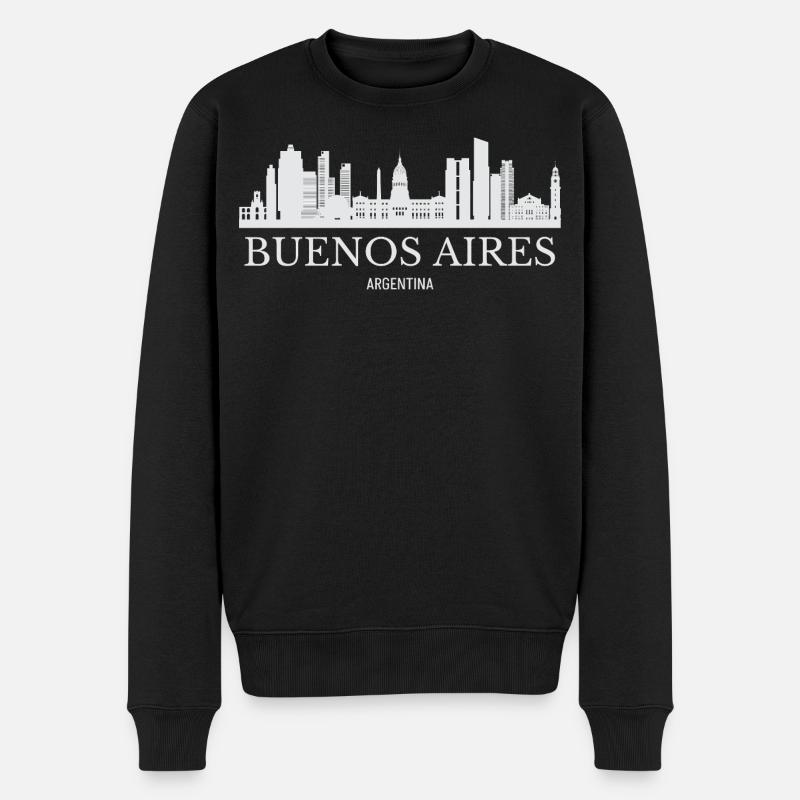 Buenos Aires Skyline, Buenos Aires Argentine - Pull Premium bio Homme - noir