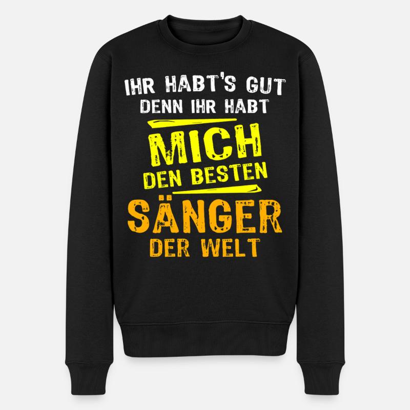 Sänger Geschenk - Männer Premium Bio Pullover - Schwarz