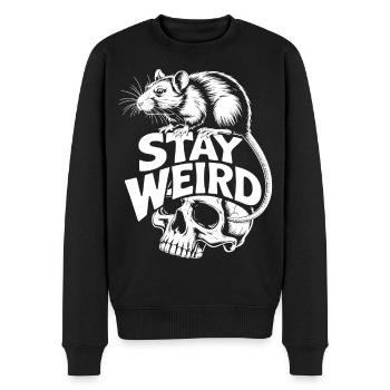 Stay Weird Skull Ratte - Männer Premium Bio Pullover - Schwarz - Vorne - Nico (187cm)