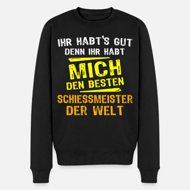 Schiessmeister Geschenk - Männer Premium Bio Pullover - Schwarz