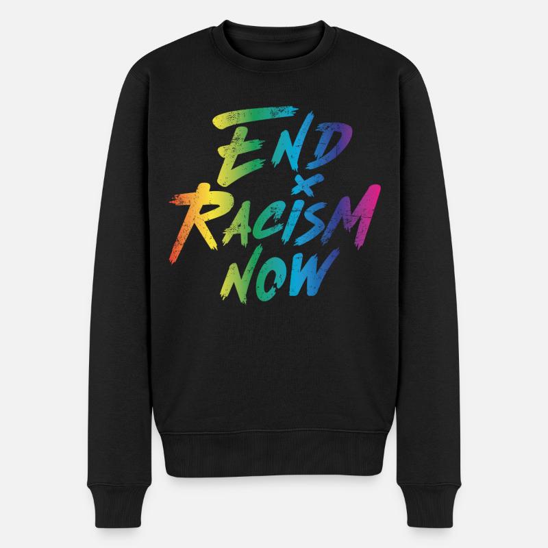End Racism Now - Männer Premium Bio Pullover - Schwarz
