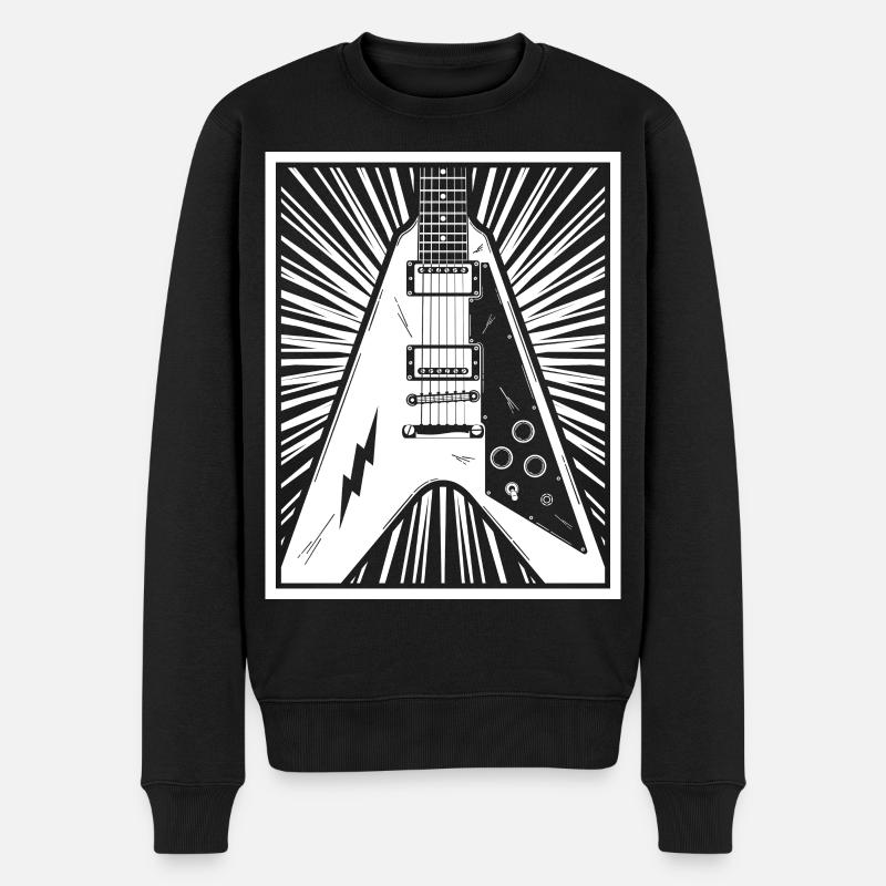 Silhouette de guitare électrique - Pull Premium bio Homme - noir