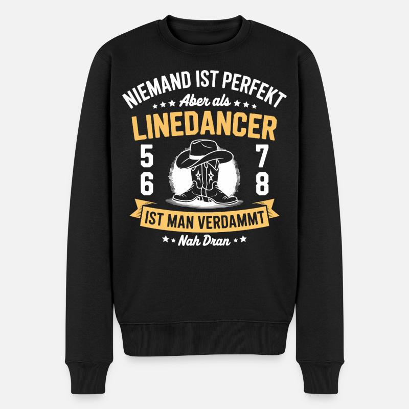 Danse en ligne country western - Pull Premium bio Homme - noir