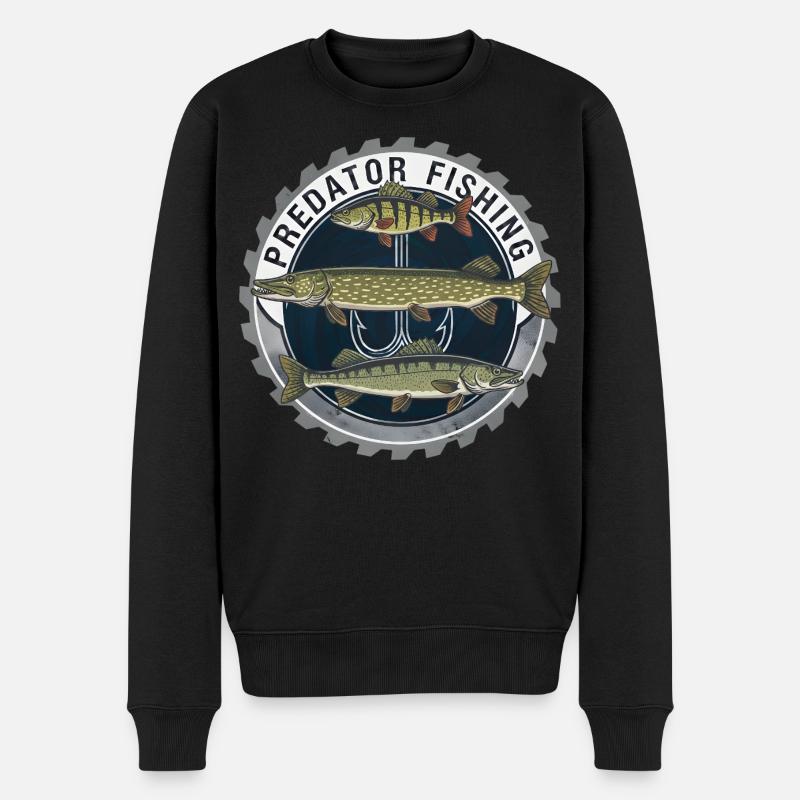 Pêche aux prédateurs Raubfisch Angeln - Pull Premium bio Homme - noir