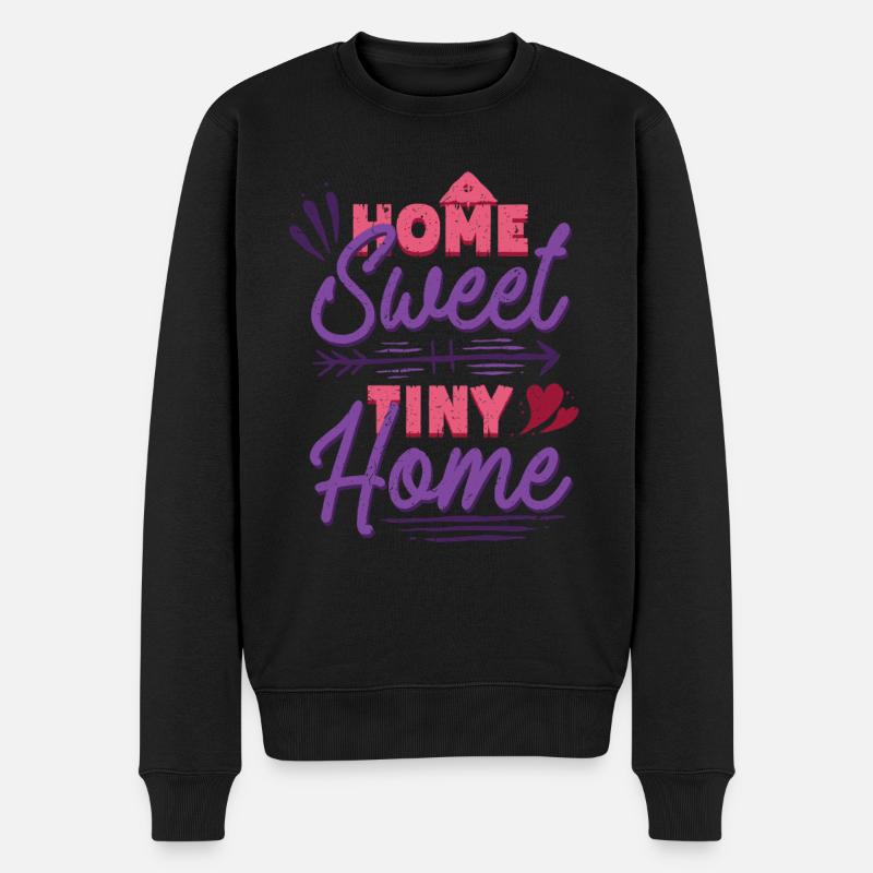 Tiny House Hjem Sødt Tiny Home - Økologisk premium-sweatshirt til mænd - sort