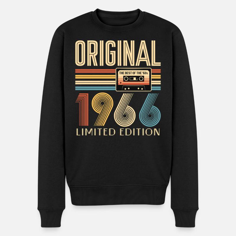 60. Geburtstag, 60 Jahre, Original 1966 - Männer Premium Bio Pullover - Schwarz