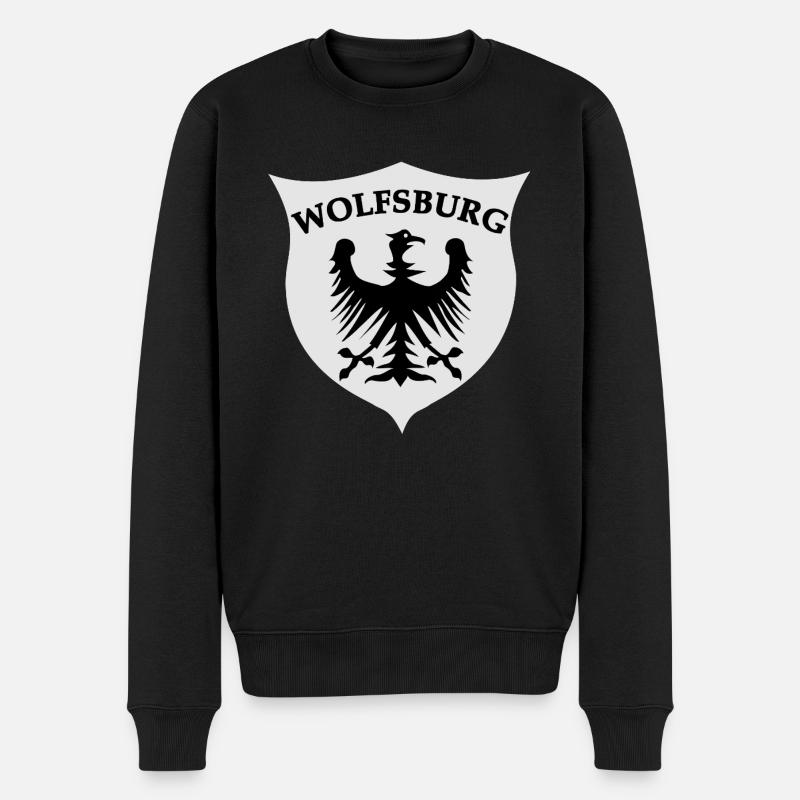 Wolfsburg Adler Design - Männer Premium Bio Pullover - Schwarz