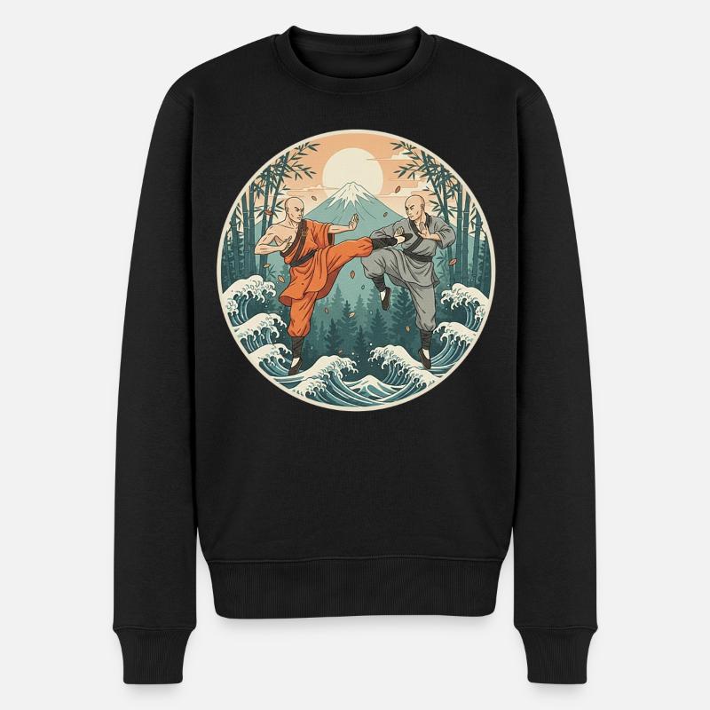 Kung Fu Kampfkunst - Männer Premium Bio Pullover - Schwarz