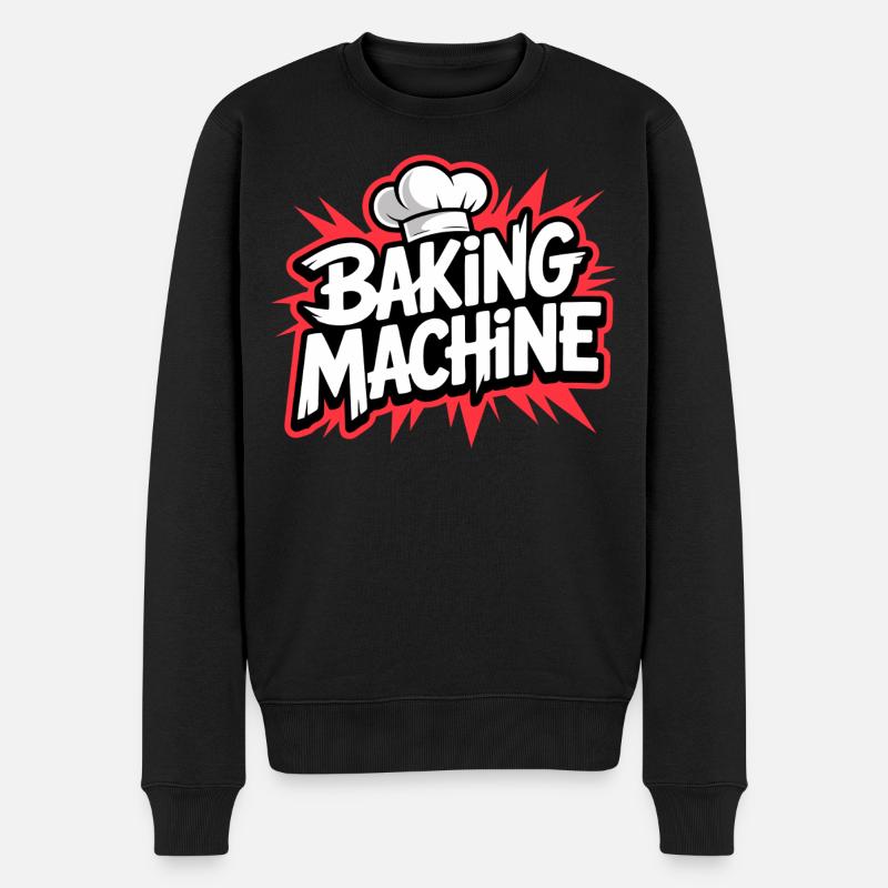 Baking Machine Fun - Männer Premium Bio Pullover - Schwarz