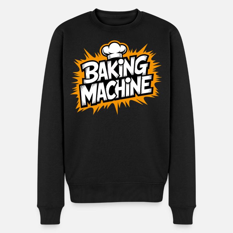 Baking Machine Fun - Männer Premium Bio Pullover - Schwarz