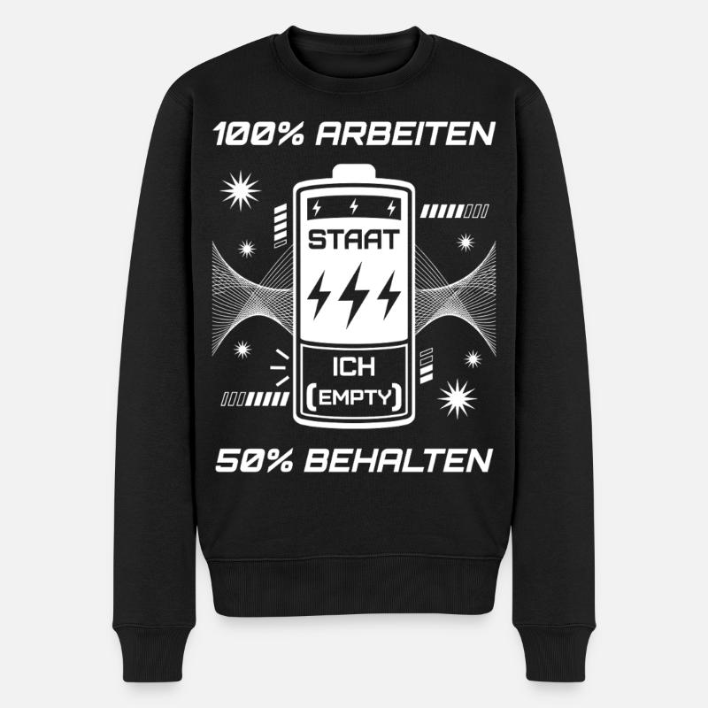 100% Work 50% Keep - Men's Premium Organic Jumper - black