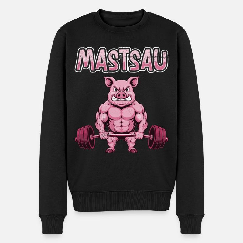 Haltérophile MASTSAU : Plaisir de musculation - Pull Premium bio Homme - noir
