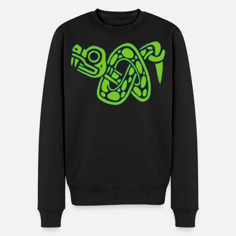 Grüner Schlangenknoten - Männer Premium Bio Pullover - Schwarz