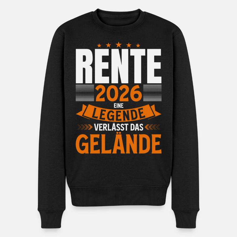 Rentner 2026 Geschenk Mann Rente Ruhestand Lustig - Männer Premium Bio Pullover - Schwarz