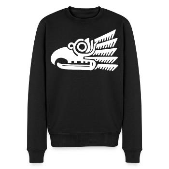 Weißer Stammesvogelkopf - Männer Premium Bio Pullover - Schwarz - Vorne - Nico (187cm)