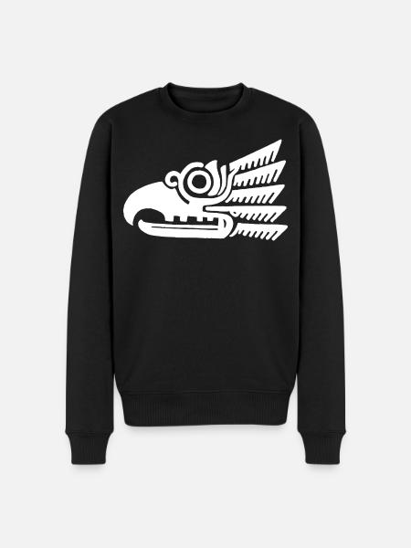 White tribal bird head - Men's Premium Organic Jumper - black