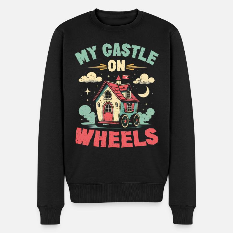 Tiny House My Castle On Wheels - Männer Premium Bio Pullover - Schwarz