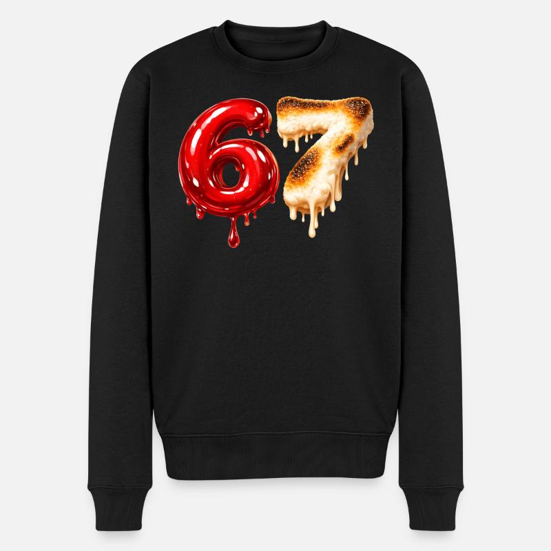 67 - 6 7 - Six Seven Meme  - Männer Premium Bio Pullover - Schwarz