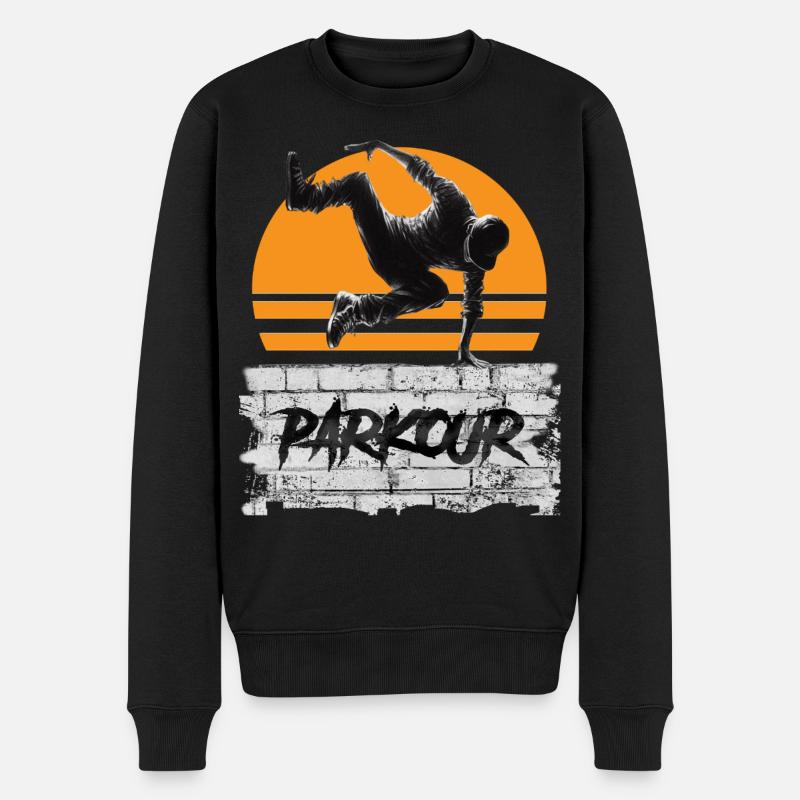 Parkour - Männer Premium Bio Pullover - Schwarz
