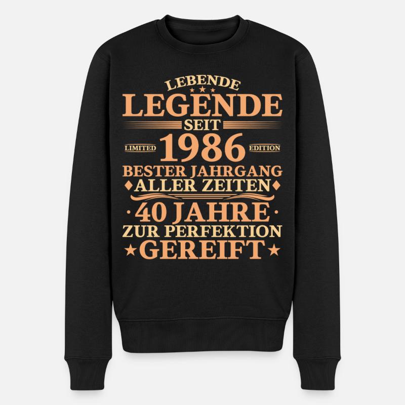 1986 Né 40 ans - Pull Premium bio Homme - noir