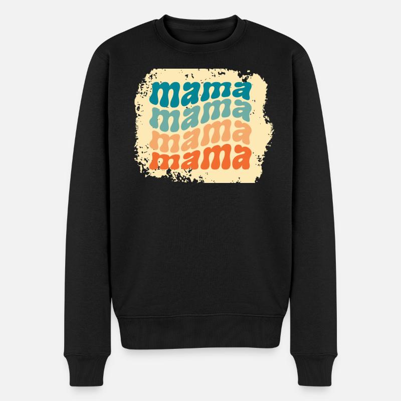 mama mama mama mama - Männer Premium Bio Pullover - Schwarz