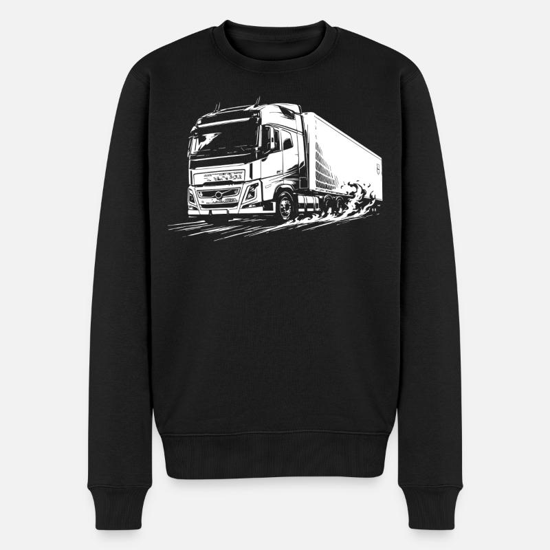 Highway Titan - Männer Premium Bio Pullover - Schwarz