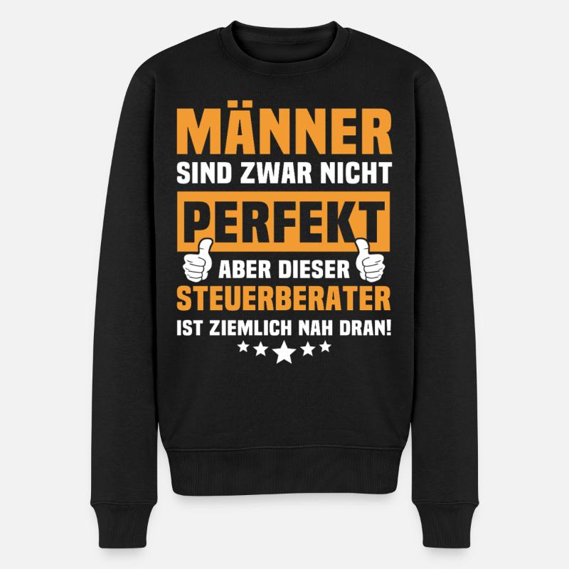 Lustige Steuerberater Sprüche - Männer Premium Bio Pullover - Schwarz