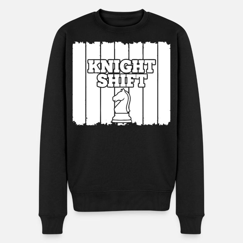Chess Knight shift - Men's Premium Organic Jumper - black