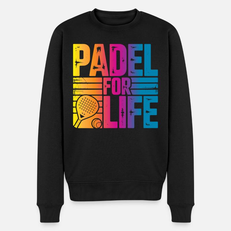 Padel for life - Männer Premium Bio Pullover - Schwarz