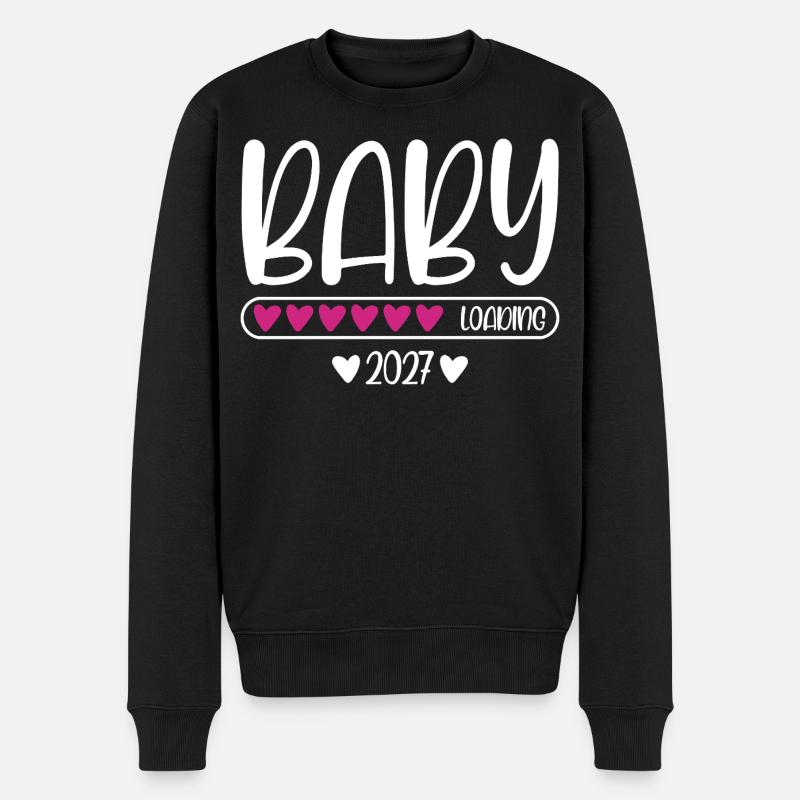 Baby 2027 loading Herzchen Ladebalken - Männer Premium Bio Pullover - Schwarz