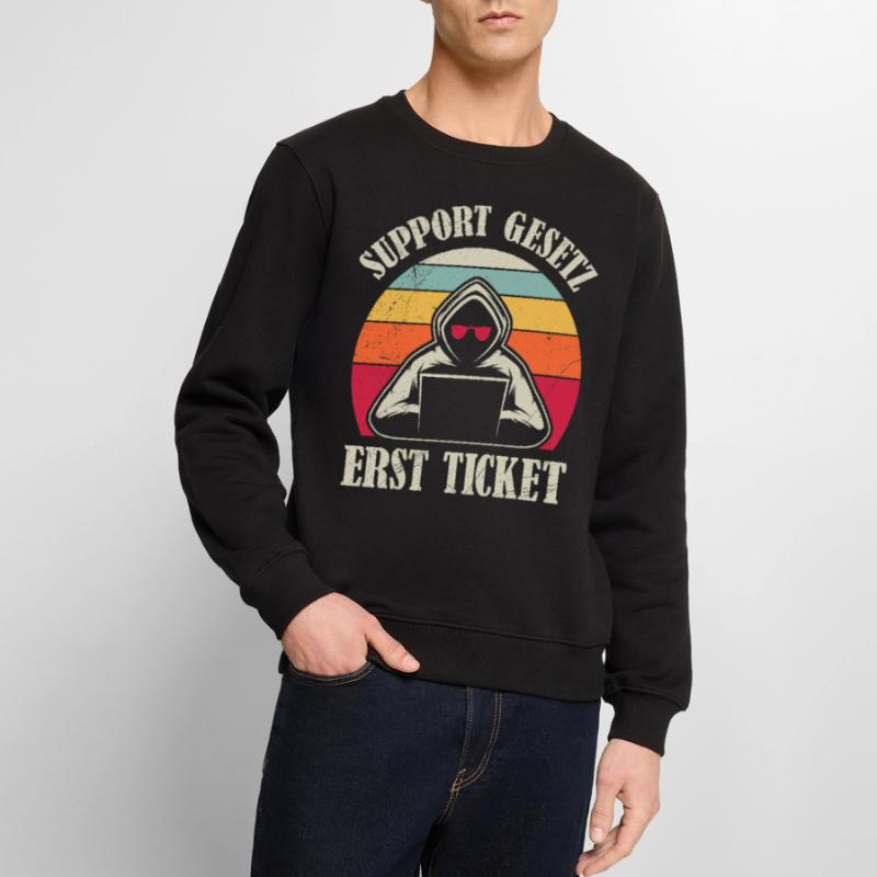 Computer Science Coder SUPPORT GESETZ ERST TICKET Männer Premium Bio Pullover