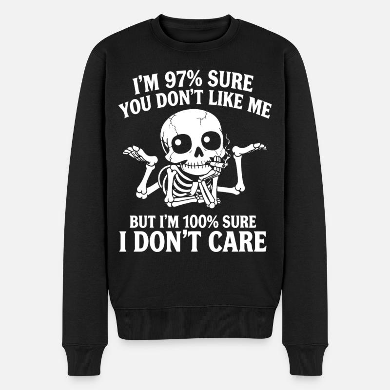 Attitude squelette Je m’en fiche - Pull Premium bio Homme - noir