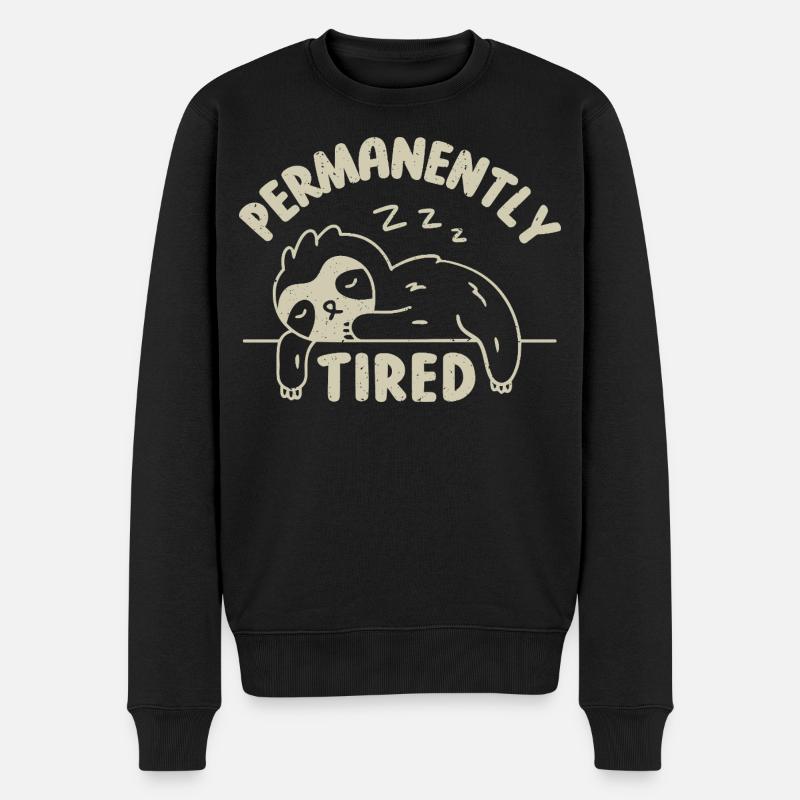 Dauerhaft müde - Männer Premium Bio Pullover - Schwarz