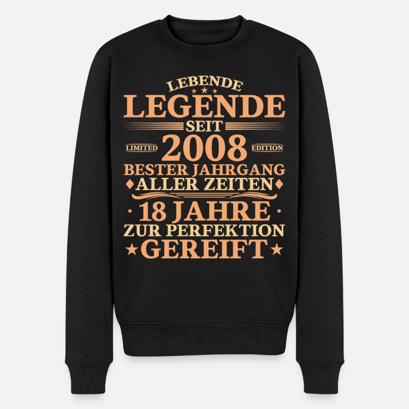 Millésime 2008 Né 18 ans - Pull Premium bio Homme - noir